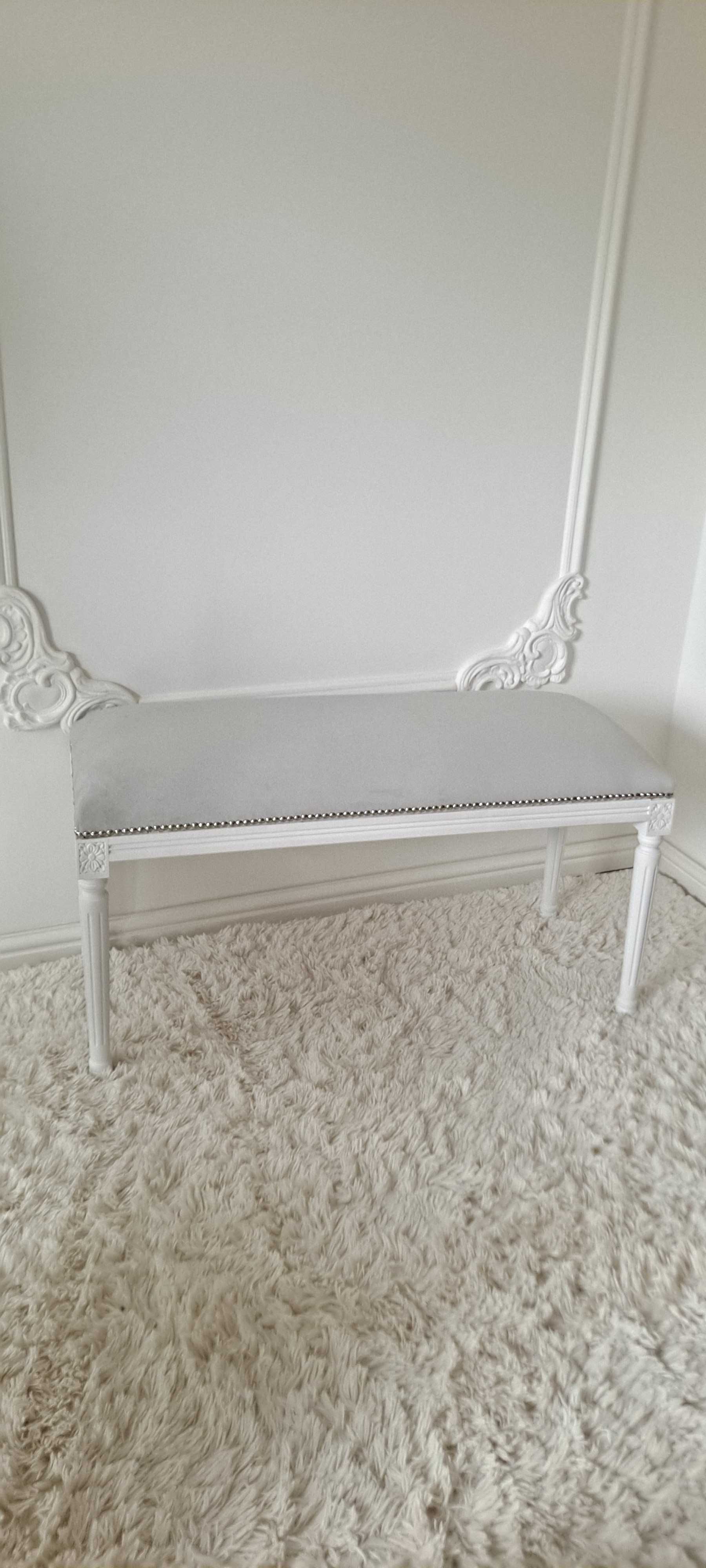Stylowa pufa, ławeczka, siedzisko Ludwik, Shabby Chic, Medalion, Prowa