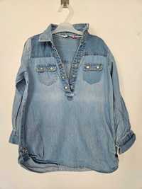 Reserved rozmiar 104 bluzka koszulowa ala jeansowa tunika