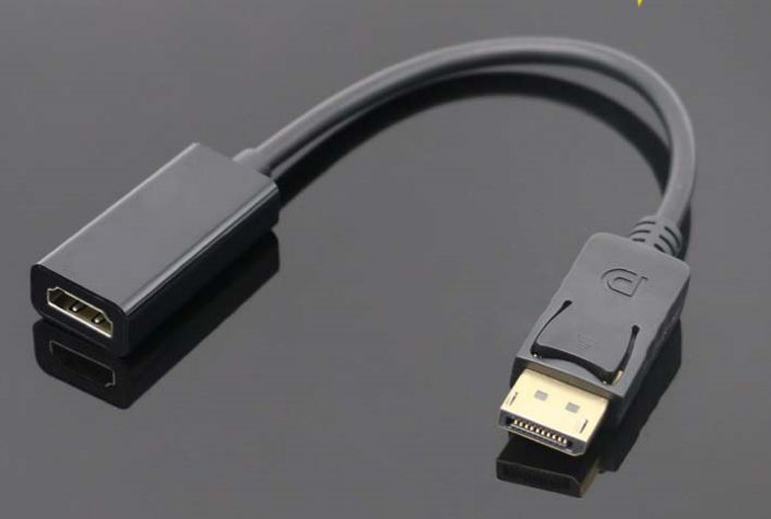 Переходник DisplayPort (DP) -> HDMI +аудио, активный адаптер конвертер