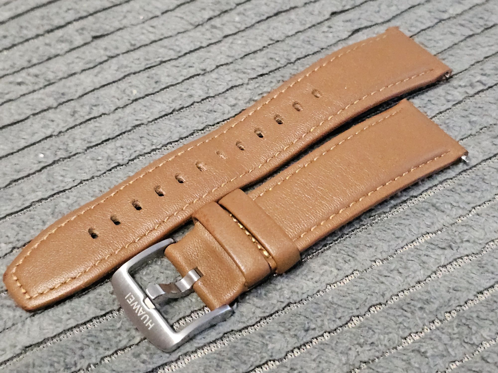 Oryginalny skórzany pasek Huawei Watch GT2 brazowy 22mm pebble brown