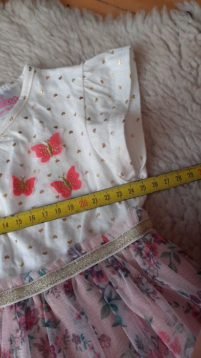 ZARA komplet sukienka elegancka w kwiaty i bolerko pudrowy róż 92