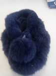 Gola com  Pompom Cinza  pelo de coelho