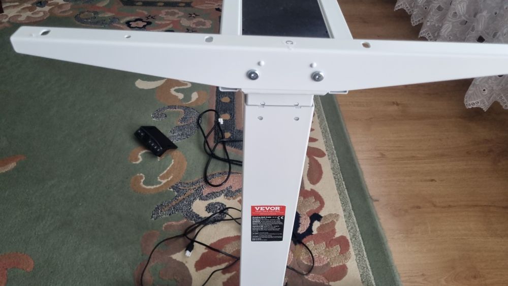 Biały Stelaż biurka elektrycznego  duże mocne 66-129cm 2 silniki 125kg