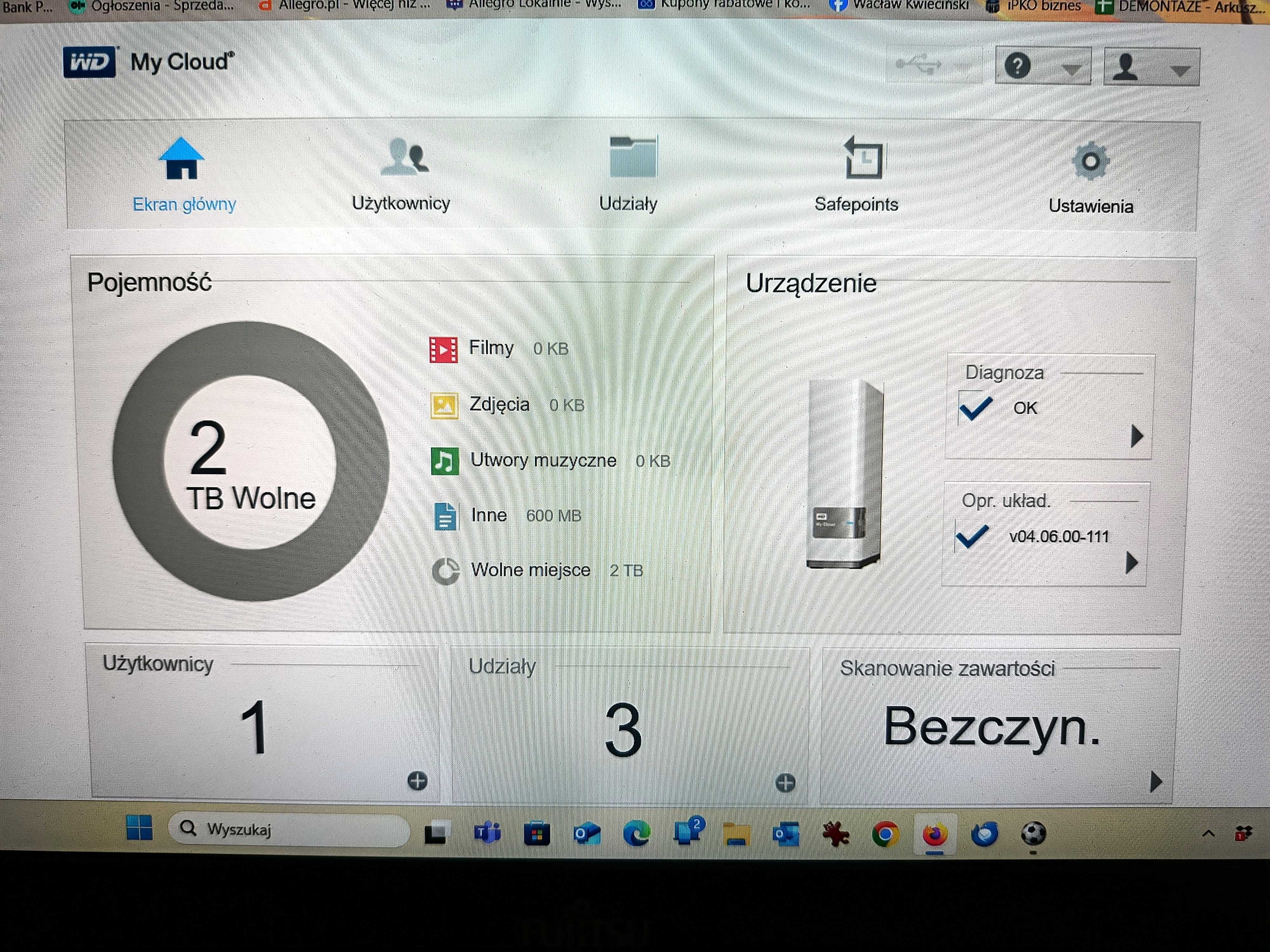 NAS WD MyCloud 2TB stan bardzo dobry