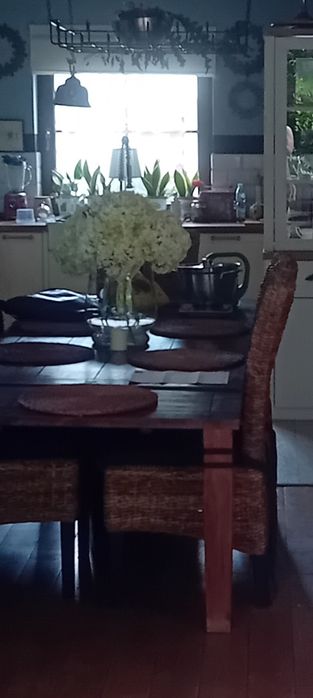 Krzesła do jadalni 6 szt. + stół kawowy z litego dębu