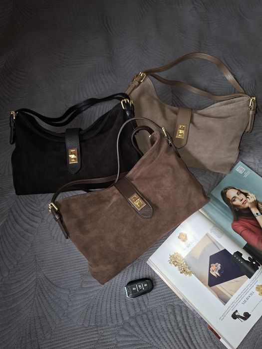 Torebki z miękkiego zamszu