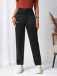 Jeansy Mom Fit Z Wysokim Stanem Czarne Casual Shein 30