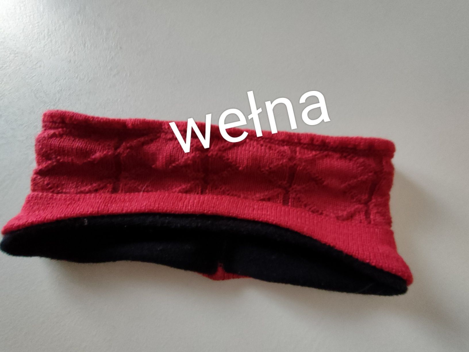 Opaska damska wełniana,od środka polar.