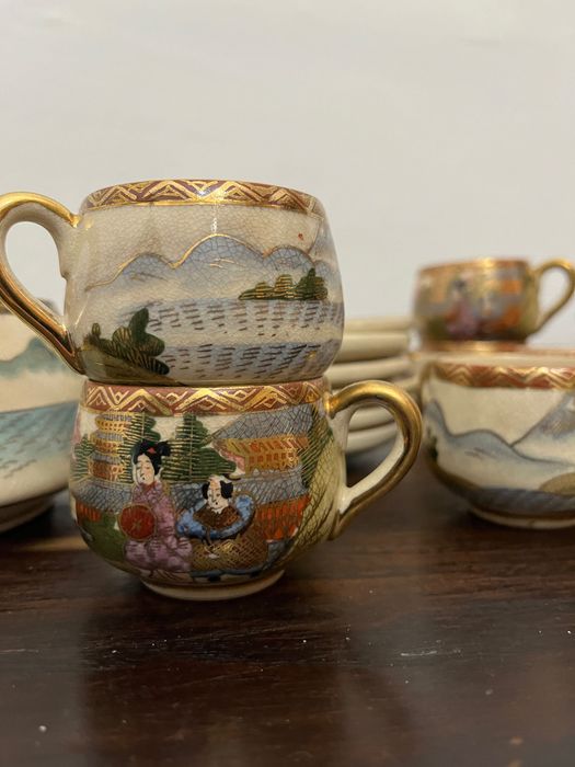 Conjunto completo chá e café japonês Satsuma. Raríssimo,
