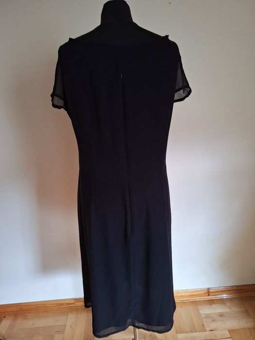 Czarna elegancka sukienka wizytowa, rozmiar 44/46, 3XL