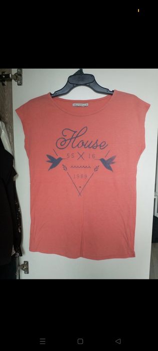 bluzka na krótki rękaw koszulka t-shirt z nadrukiem aplikacją boho