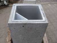 Kosz na śmieci betonowy 40x40x65, beton architektoniczny, szary