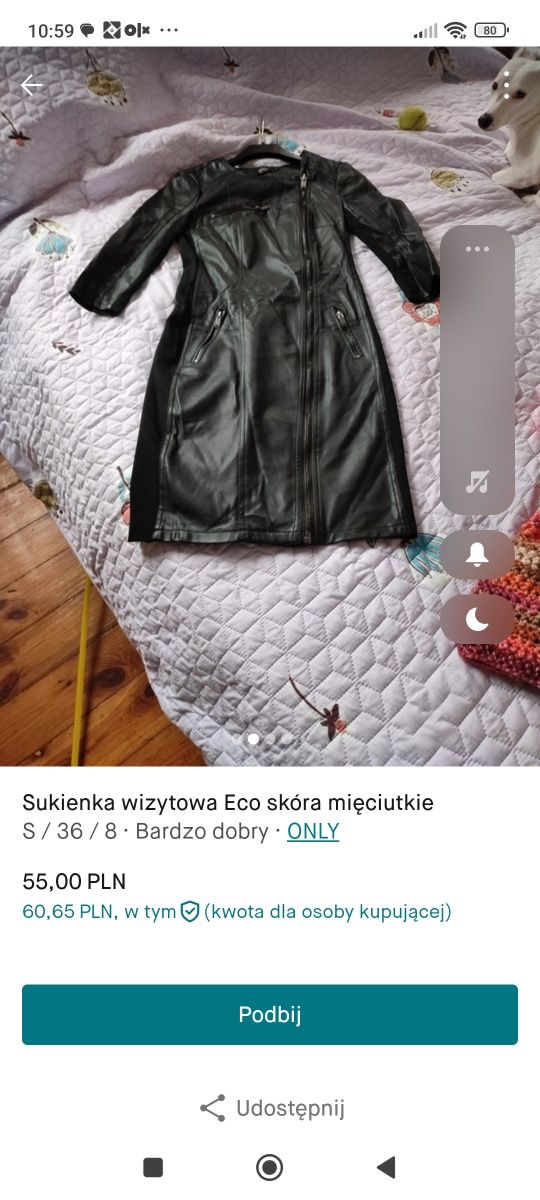 Sukienka Eco skóra rozmiar 36  marka Only