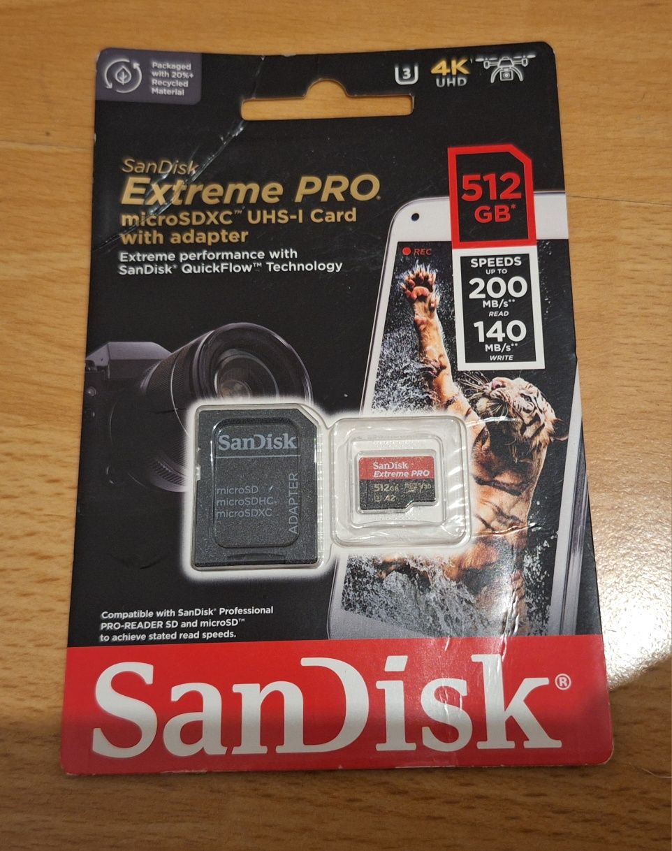 SanDisk Extreme PRO 512GB 200/140MB/s microSDXC A2 C10 V30 UHS-I U3