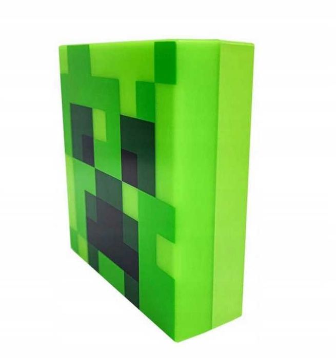 Minecraft Creeper lampka nocna czujnik nocny 10x10cm na ścianę biurko