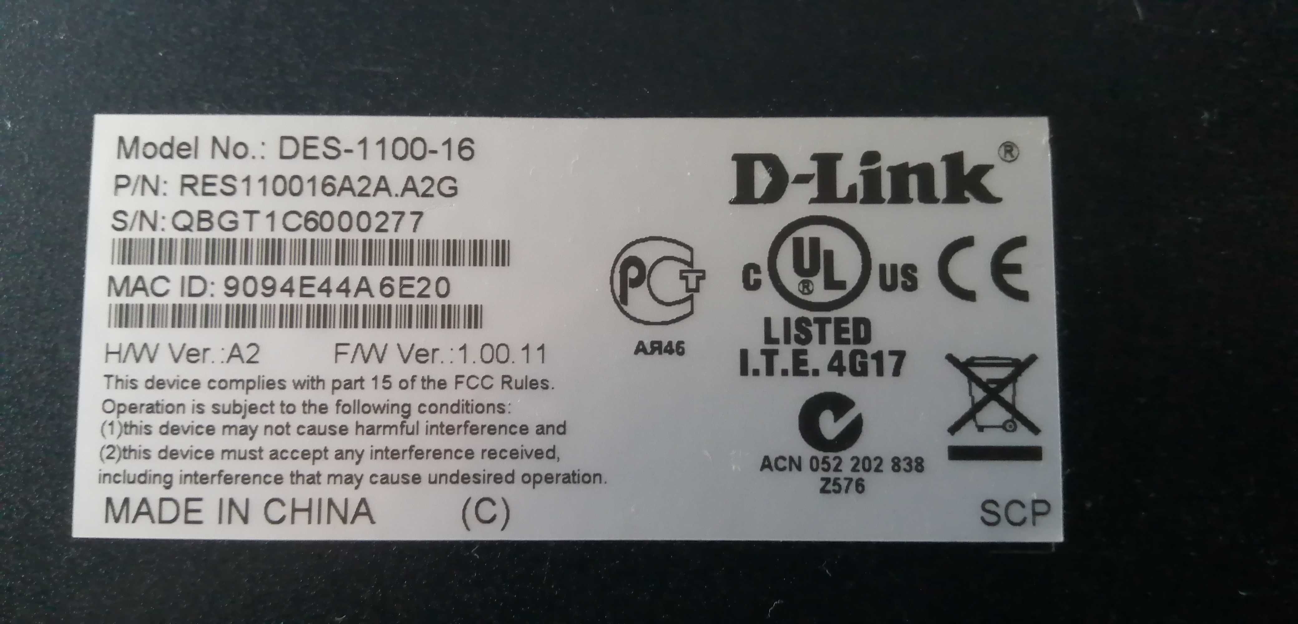 D-Link des-1100-16, Коммутатор, світч, switch
