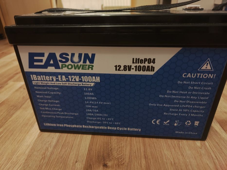 Magazyn energii Aku LiFePo4 12V 100Ah 6000 cykli. Nowy