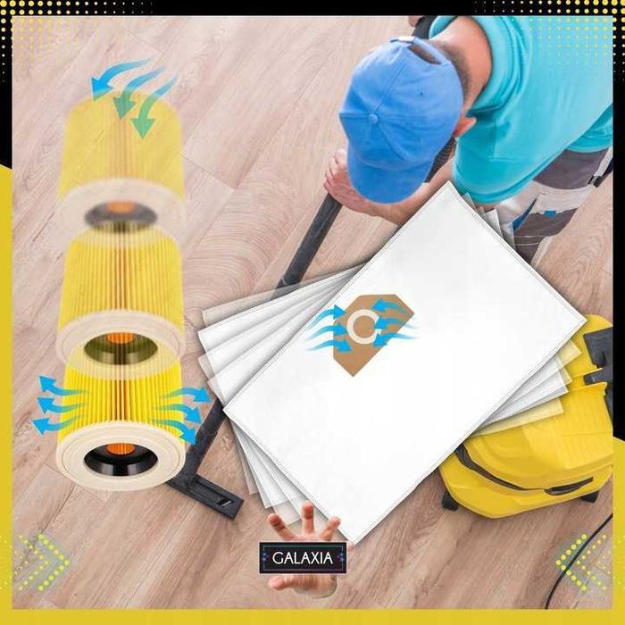 Worki do Odkurzacza Karcher WD3 10x WOREK WD 3 WD2 WD 6 SE 4001 Filtr