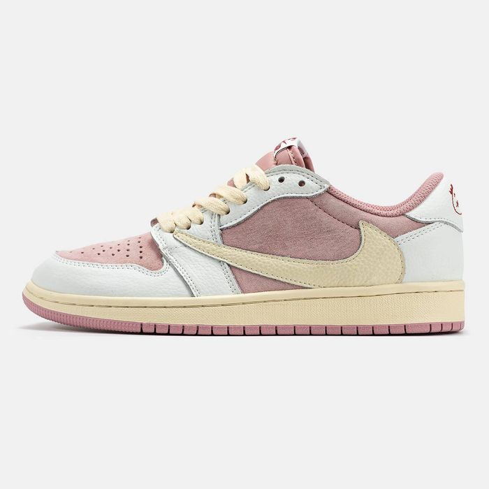 Nike Air Jordan 1 Low x Travis Scott Pink White Beige 36-41р найк