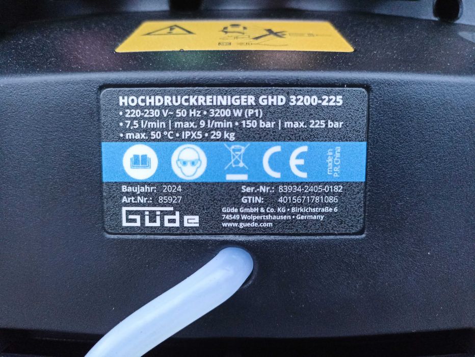 Máquina de pressão GÜDE 150/máx. 225 bar