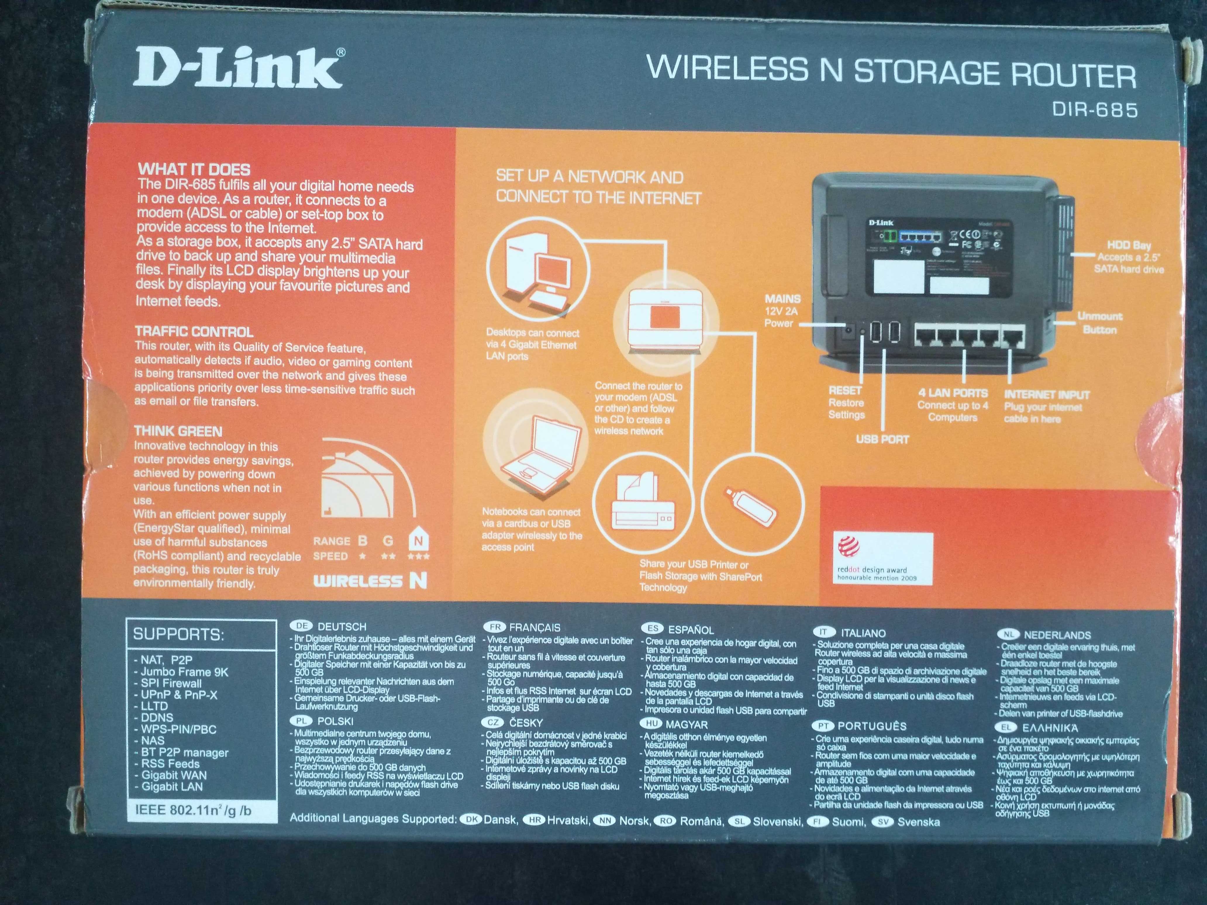 Router D Link wireless n storage DIR-685