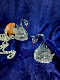 Винтажный подарок! пара Лебедей стекло Красный май сувенир