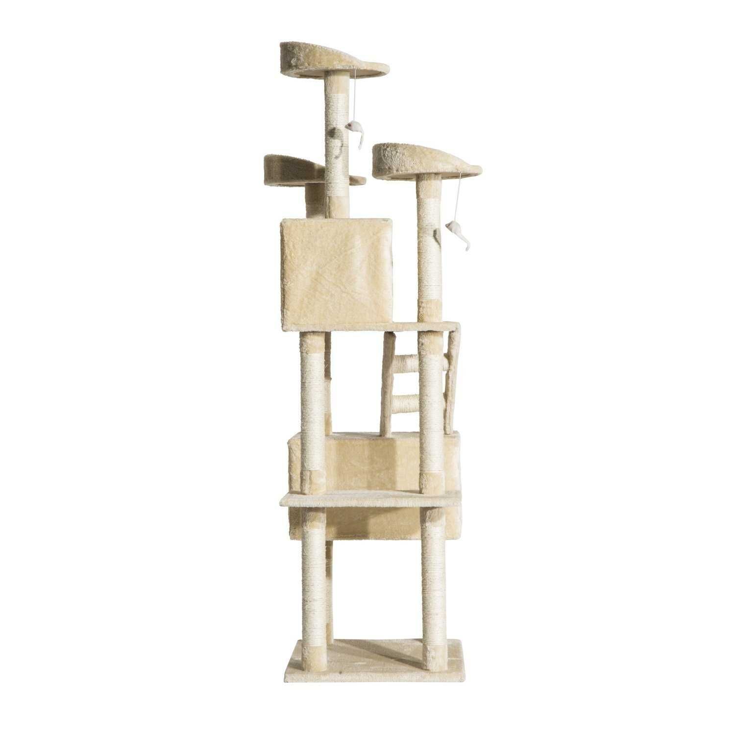 Arranhador Grande para Gatos – Centro de Atividades 180 cm Bege