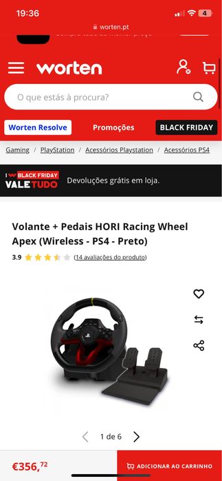 Volante ps4 Hori