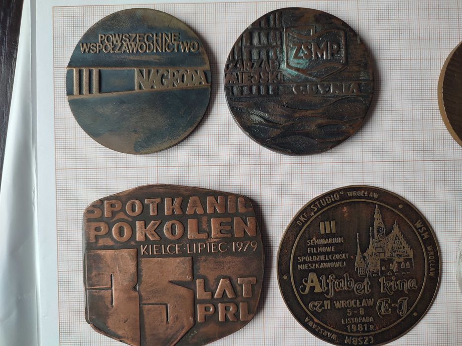 Odznaki, odznaczenia, medale, PRL, 6 medali brąz