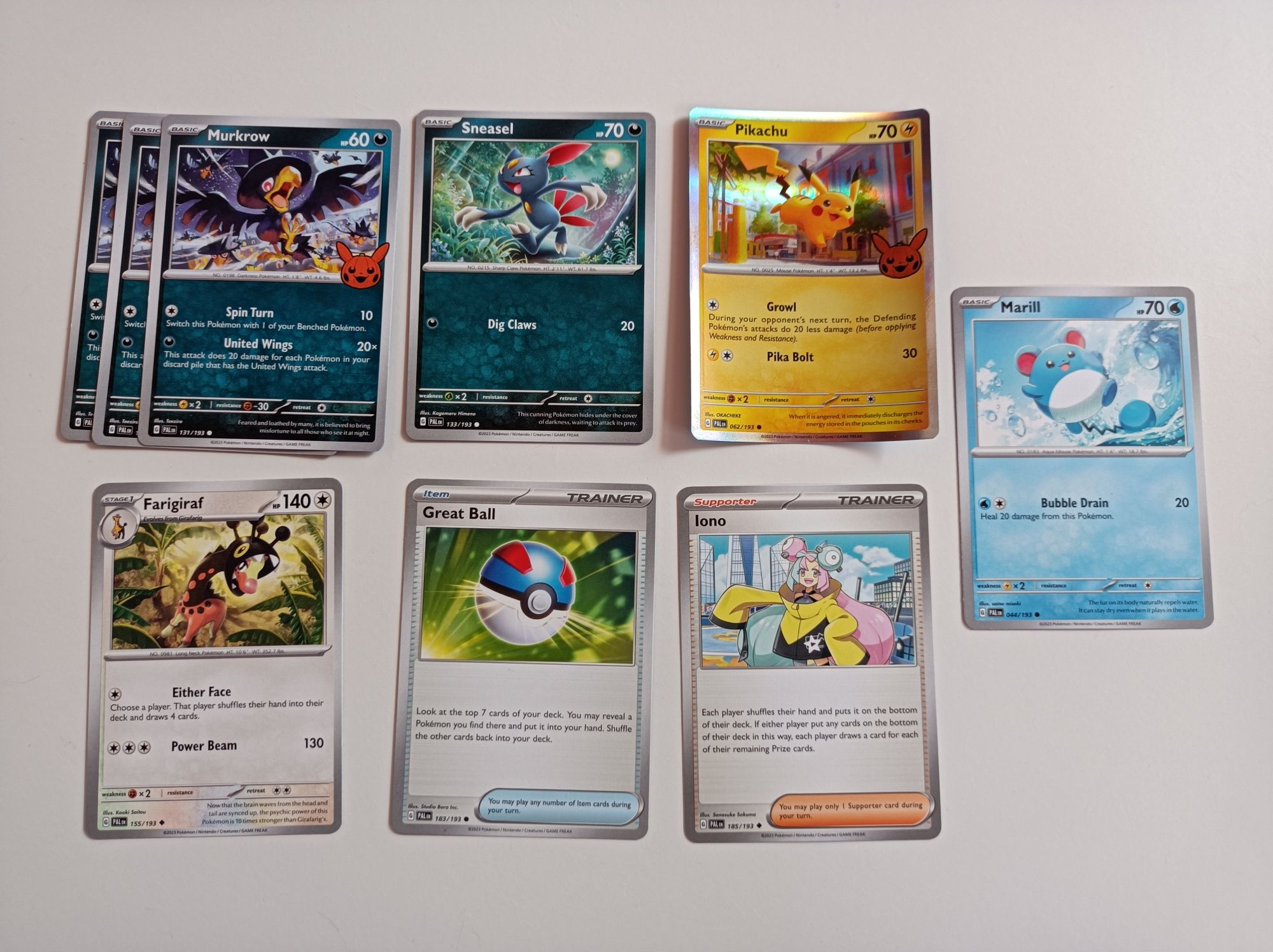 Várias Cartas Pokémon