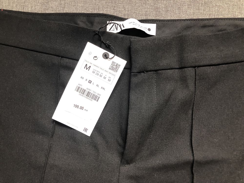 Zara wide leg rozszerzane spodnie dzwony szerokie nogawki