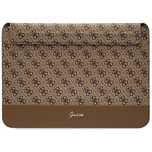 Pokrowiec Guess 4G Stripe Metal Logo na laptopa 14" - brązowy