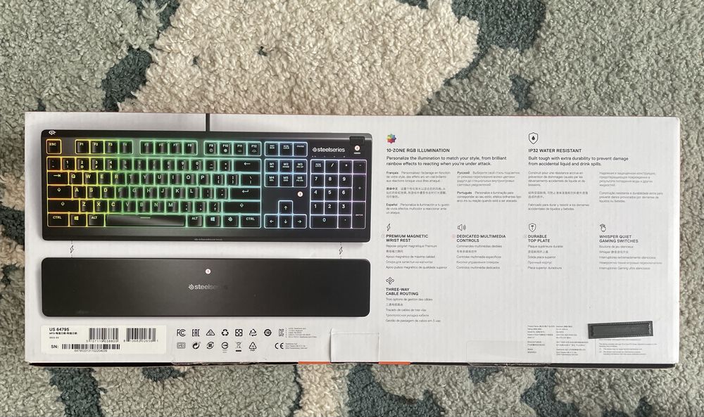 klawiatura gamingowa steelseries apex 3 + podkładka pod ręce
