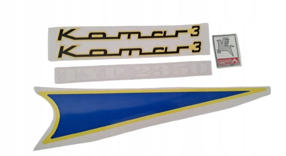 Kpl naklejek naklejki + krawat zbiornika niebieski Komar 3 komar 2350