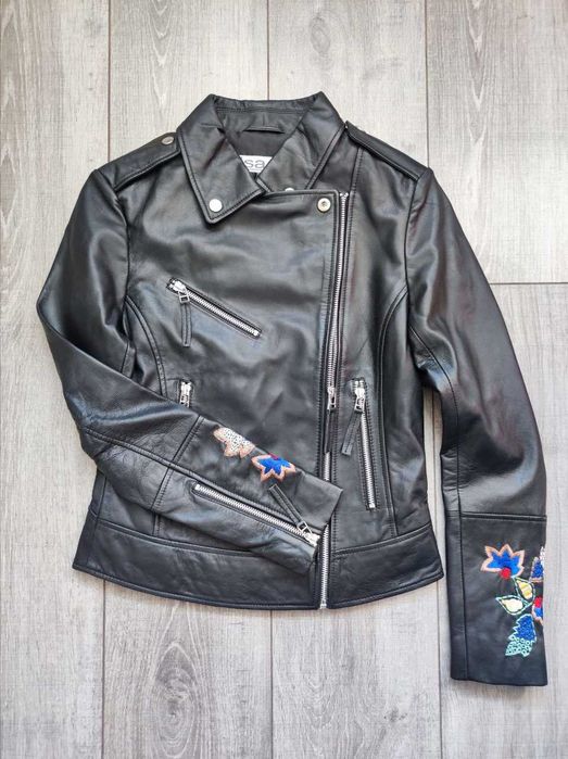 Новая косуха с вышивкой ISACO, Италия. IT40 (XS-S) куртка кожа оригин