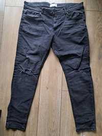 Pier one czarne spodnie jeansowe z dziurami  38x32 XL