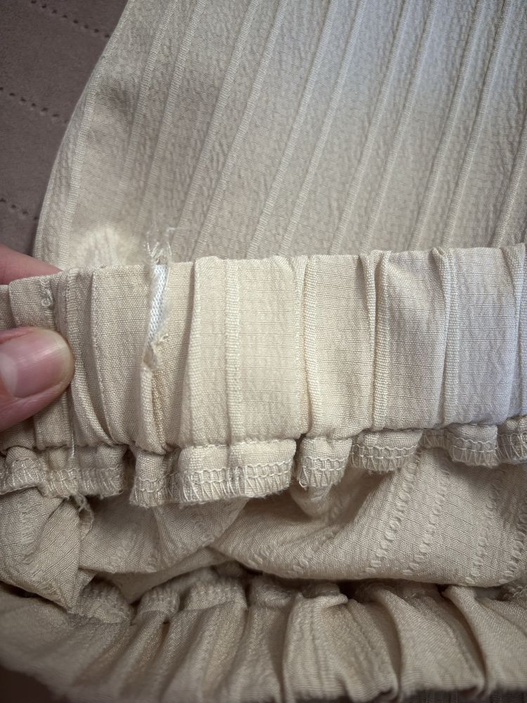 Szerokie zwiewne spodnie na lato wide leg tall roz S/