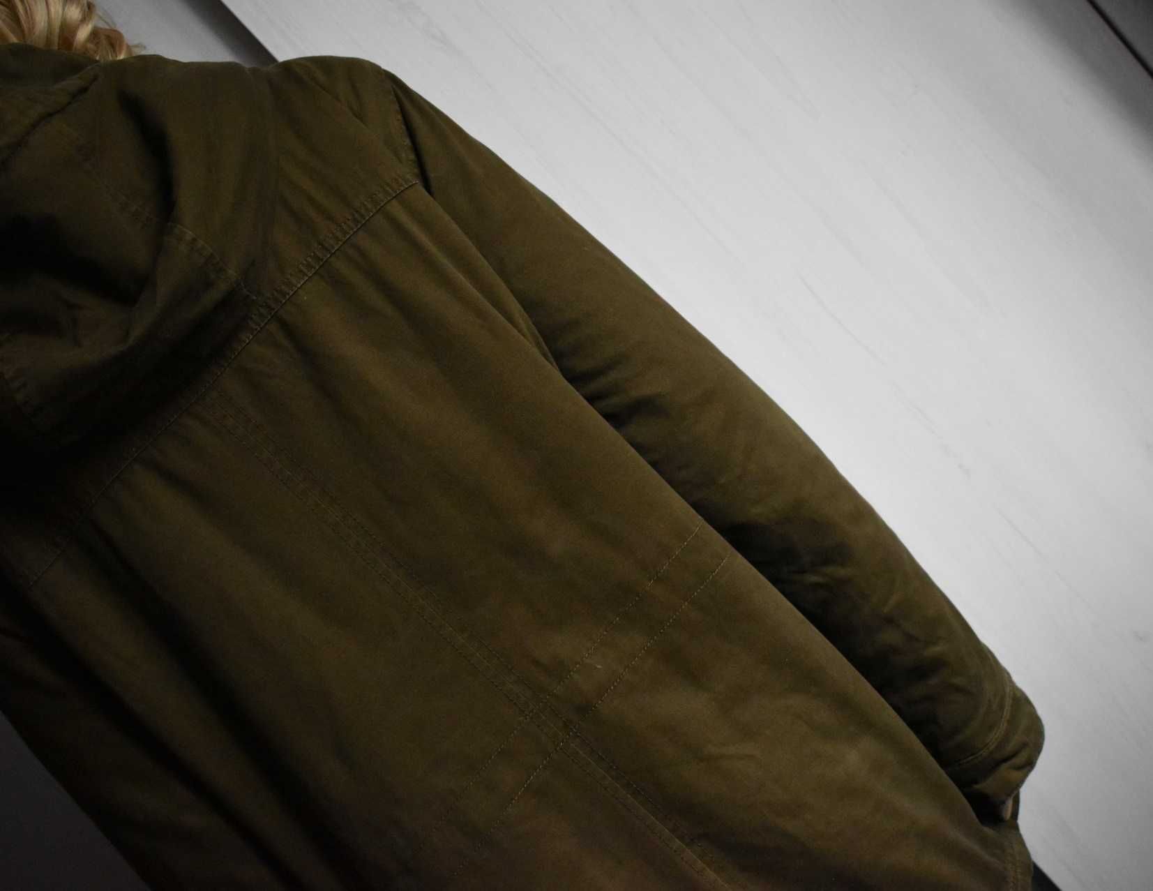 Kurtka zimowa 3XL 46 parka ocieplana płaszcz z kapturem bawełniana
