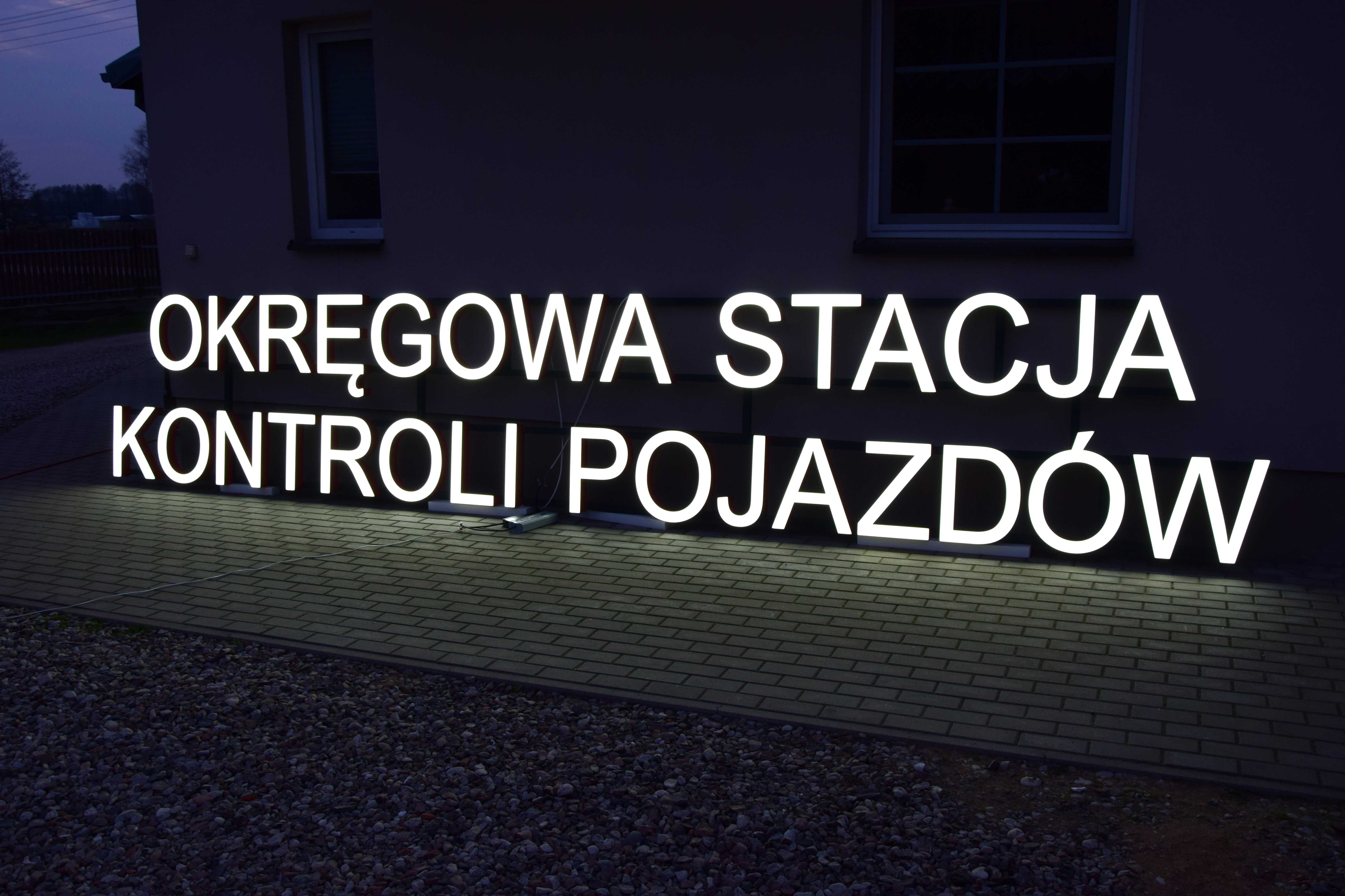 NEON Okręgowa Stacja Kontroli Pojazdów, Reklama LED OSKP, Litery 3D