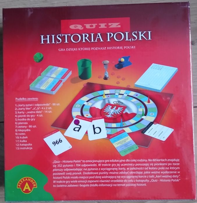 Historia Polski gra planszowa edukacyjna planszówka Quiz NOWA