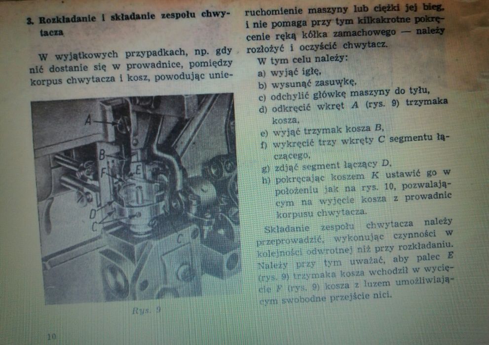 Instrukcja obsługi maszyny do szycia Łucznik kl. 86
