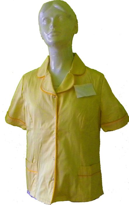 damski komplet żakiet + spódnica kolor żółty, lamowany   r. M