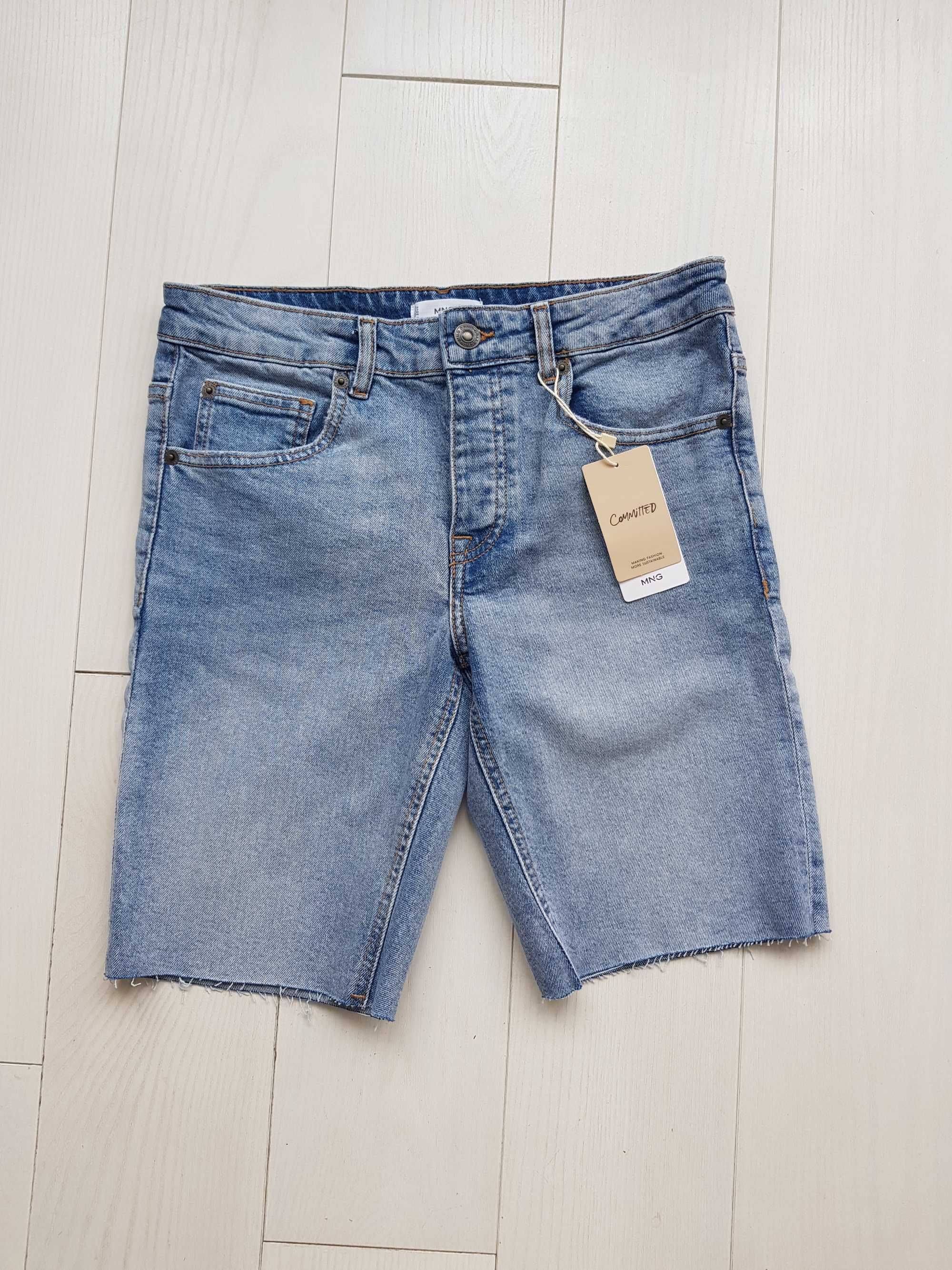 Новые голубые  джинсовые шорты Mango для мальчика. 164-170