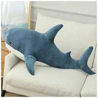 Мяка іграшка акула з икеа Синя 100 см, Подушка іграшка Акула