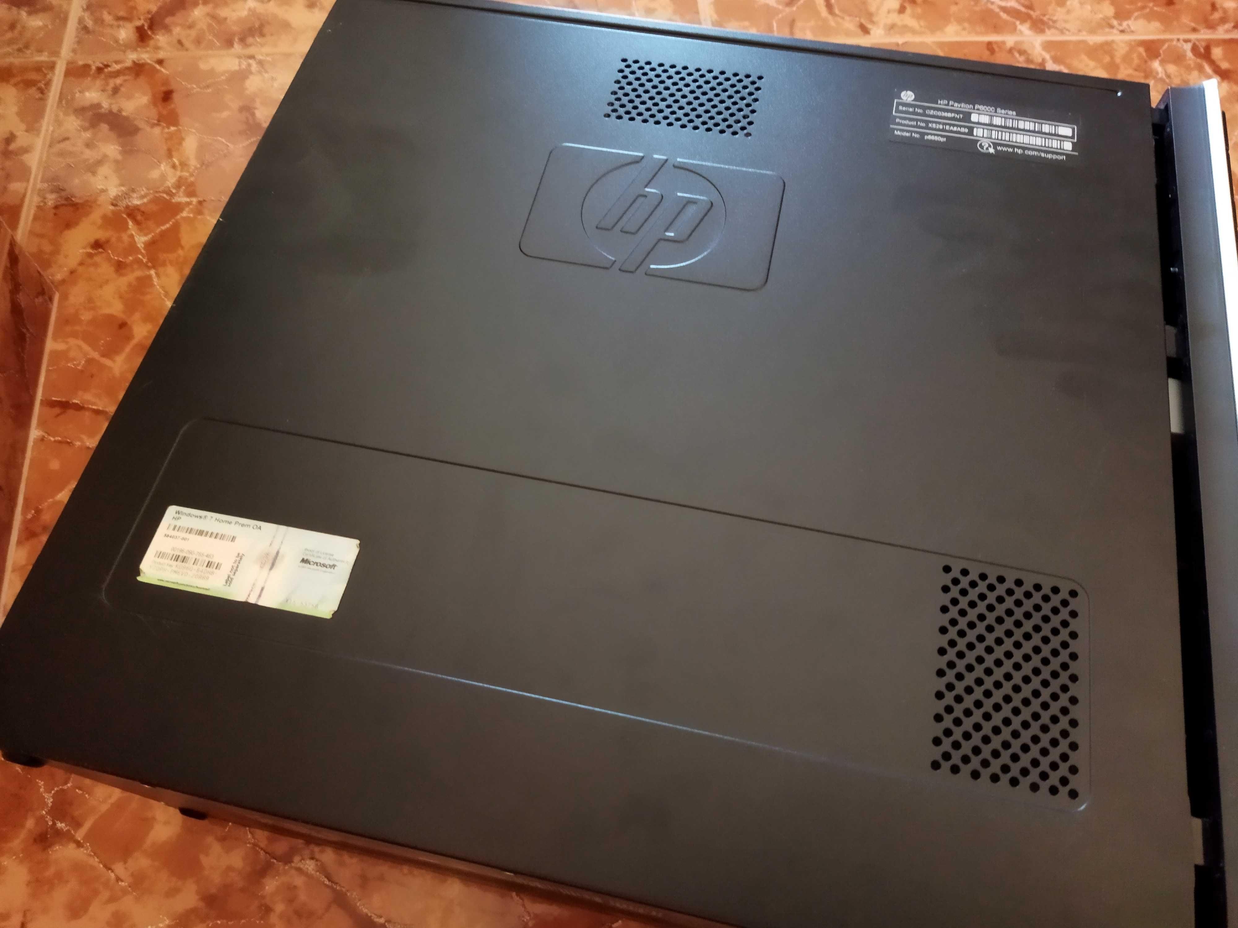 Caixa Computador HP com fonte de alimentação e leitor de cartões