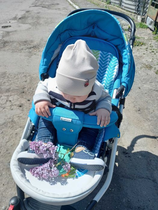 Коляска 2 в 1 ADAMEX GALACTIK візок люлька для хлопчика