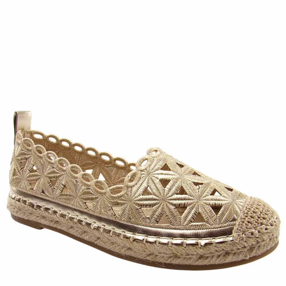 r.39 Potocki 16348 damskie espadryle ażurowe złote