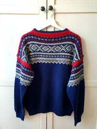 Piękny sweter męski wełniany handmade rozmiar XL
