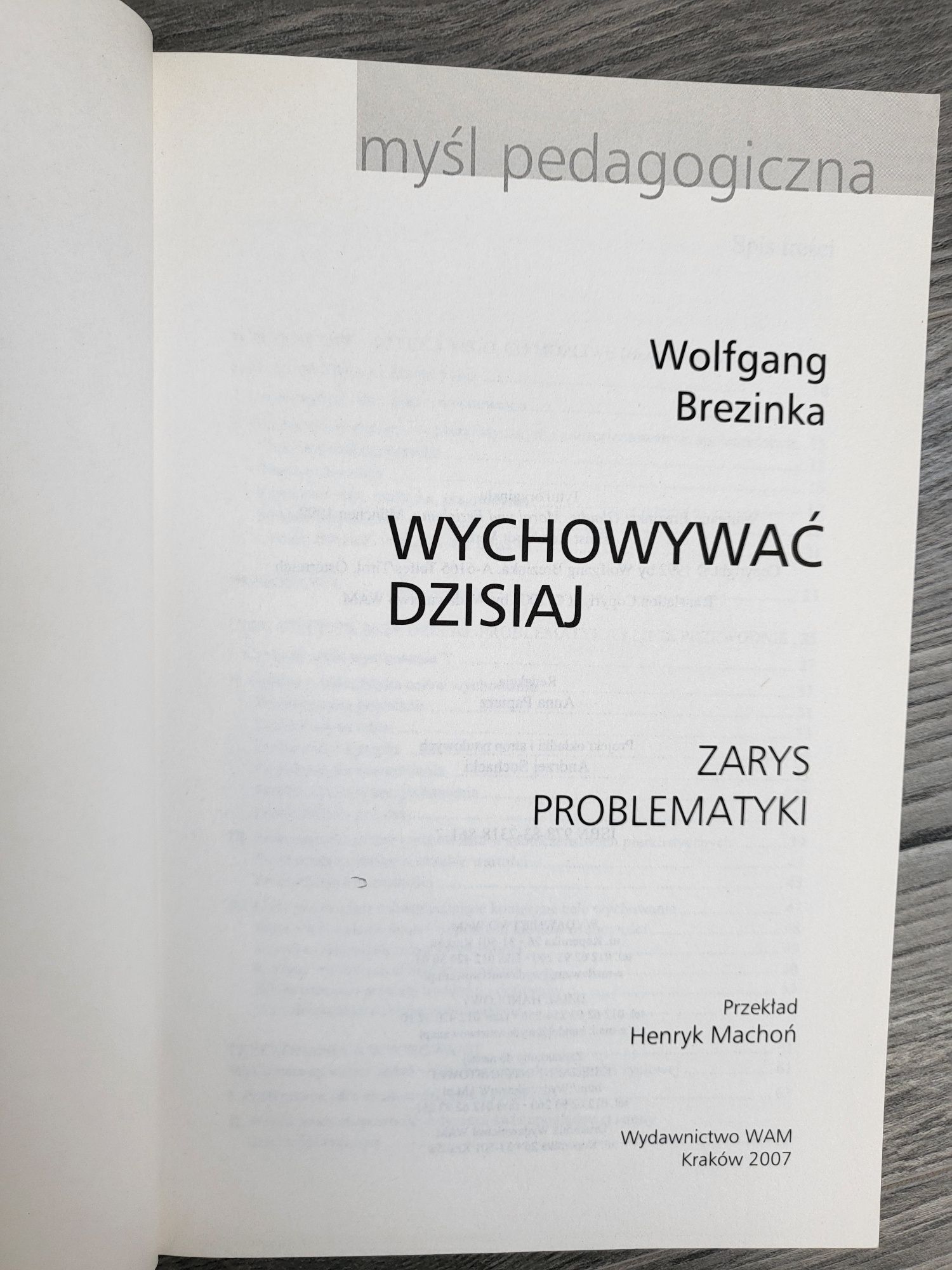Książka wychowywać dzisiaj Wolfgang brezinka