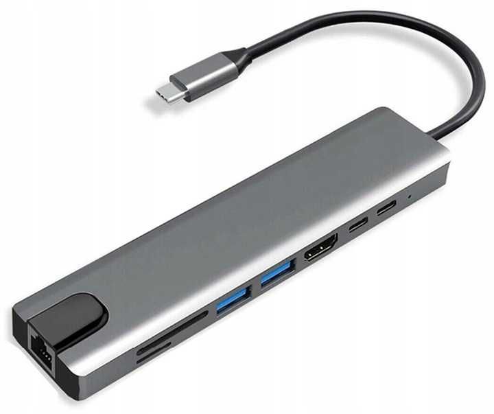 Rozdzielacz Adapter HUB USB-C 8 w 1 HDMI  uniwersalny